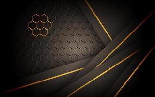 dark abstract brown light background gradient shapes with hexagon mesh pattern decoration. vector