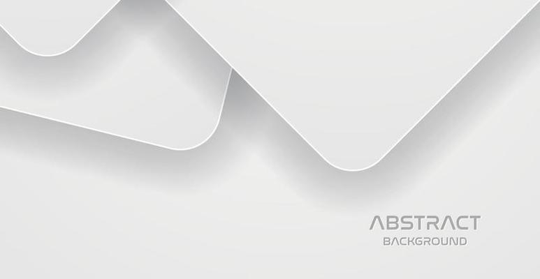 White paper cut background. Abstract realistic papercut decoration with curve dynamic overlap shapes layers. 3d backdrop. Vector illustration. Cover layout template. Modern design