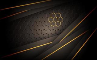 dark abstract brown light background gradient shapes with hexagon mesh pattern decoration. vector