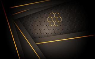 dark abstract brown light background gradient shapes with hexagon mesh pattern decoration. vector