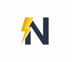 N Energy logo or letter N Electric logo vector
