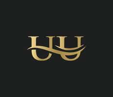 letter U U linked wave logo vector