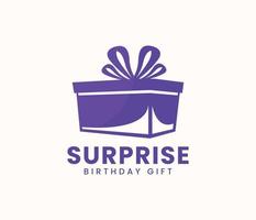 Gift logo, gift box logo, or surprise logo vector