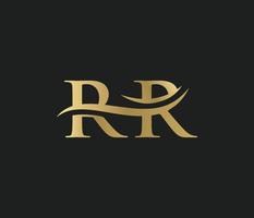 letter R R linked wave logo vector