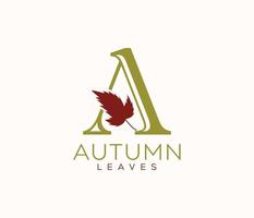 autumn letter a logo vector