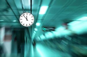 clock blurred ,conceptual image of time running or passing away effect  zoom out alarm clock to movements photo