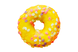 Yellow donut isolated on a transparent background png