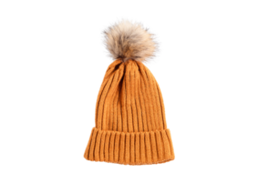 Orange beanie hat isolated on a transparent background png