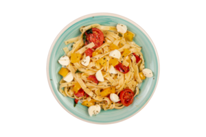 Pasta with tomato and cheese isolated on a transparent background png