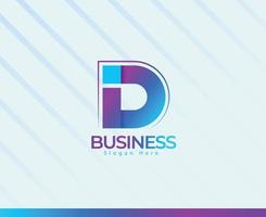 Minimal Business Company  I And D Letter Logo Template Design. Gradient Color, With Premium Best Hi-Quality Minimal Modern Letter I, D Logo Template Design. vector