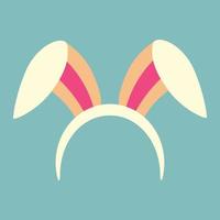 Easter bunny ears on the rim. Color vector illustration.