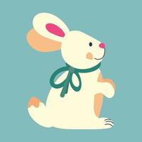 Easter bunny, a rabbit with a bow on his neck. vector