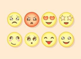 conjunto de emoji expresiones vector