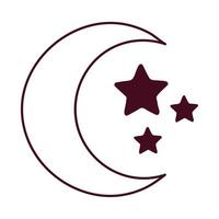 moon and stars tattoo vector