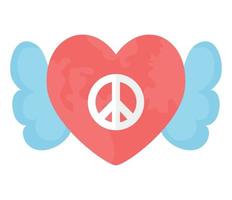 corazón con símbolo de paz vector