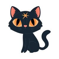 Víspera de Todos los Santos negro gato diseño vector