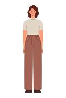 brown hair woman vector