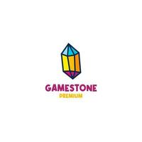 Flat gem stone logo design vector illustration