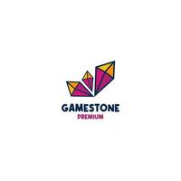 Flat gem stone logo design vector illustration