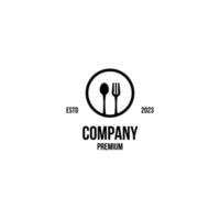 Vector spoon and fork circle logo design illustration idea