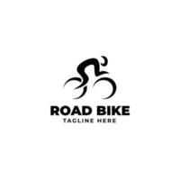 Flat man riding bicycle logo design vector illustration