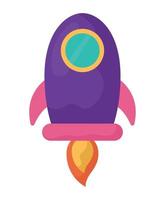 purple rocket design vector