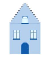 flat blue building vector