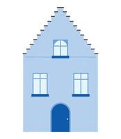 flat blue building vector