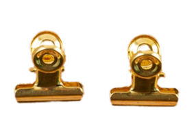 Golden clips isolated on a transparent background png