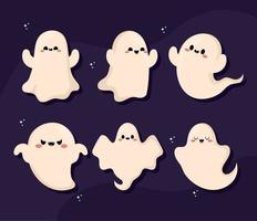cute ghosts set vector
