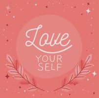 love yourself lettering vector
