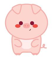 kawaii pig design vector