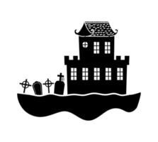 negro cementerio icono vector