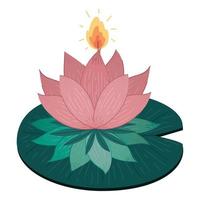 pink lotus candle vector