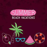 poster of summer beach vacations vector