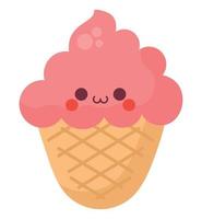 kawaii ice cream design vector