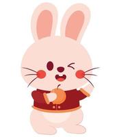 cute chinese bunny vector