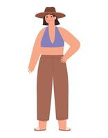 lady in summer clothes vector