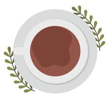 coffee cup top view vector