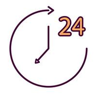 24 hour clock icon vector