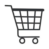 black shopping cart vector