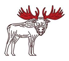 moose with red horns vector