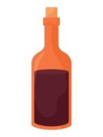 orange wine bottle vector