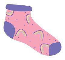 sock with colroed rainbows vector