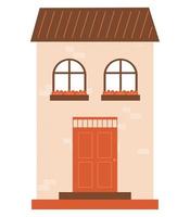 flat colored building vector