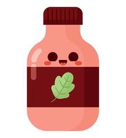 kawaii bottle design vector