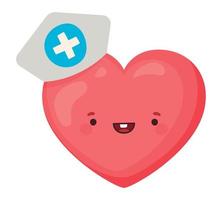 heart with nurse hat vector