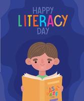 happy literacy day design vector