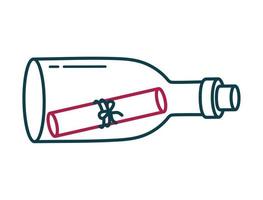 message in a bottle vector