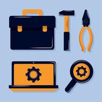 five technical service icons vector